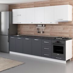 Minar 295 Cm Mutfak Dolabı Beyaz Antrasit 295-A8