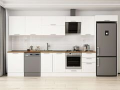 Alvinka 400X222 Cm Klasik Mebran Mutfak Dolabı Mb-E90S60S50-2 Mebran | Beyaz - Suntalam