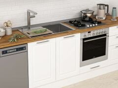 Alvinka 400X222 Cm Klasik Mebran Mutfak Dolabı Mb-E90S60S50-2 Mebran | Beyaz - Suntalam