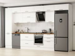 Alvinka 400X240 Cm Klasik Mebran Mutfak Dolabı Beyaz Beyaz Mbb-E90B50S60-2