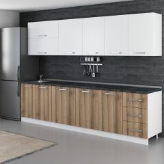 Minar 295 Cm Mutfak Dolabı Beyaz Dore 295-D1