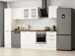 Alvinka 305X210 Cm Klasik Mebran Mutfak Dolabı Mb-E90B45S50-3 Mebran | Beyaz - Mdf