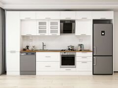 Alvinka 400X240 Cm Klasik Mebran Mutfak Dolabı Beyaz Beyaz Mbb-E90B50S60-3