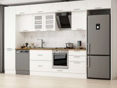 Alvinka 400X240 Cm Klasik Mebran Mutfak Dolabı Beyaz Beyaz Mbb-E90B50S60-3