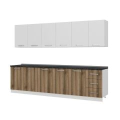 Minar 295 Cm Mutfak Dolabı Beyaz Dore 295-D2