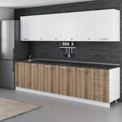 Minar 295 Cm Mutfak Dolabı Beyaz Dore 295-D2