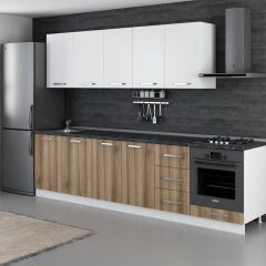 Minar 295 Cm Mutfak Dolabı Beyaz Dore 295-D3