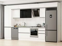 Alvinka 385X240 Cm High Gloss Mutfak Dolabı Mbb-E80B60S45-3 High Gloss | Beyaz - Suntalam