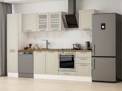 Alvinka 305X210 Cm Klasik Mebran Mutfak Dolabı Mb-E90B45S50-3 Mebran | Kumtaşı - Mdf