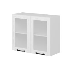 Alvinka Mutfak Modül Mbr_A Üst 2Dk1R 90-H72Cm Dolap Cam Beyaz Beyaz