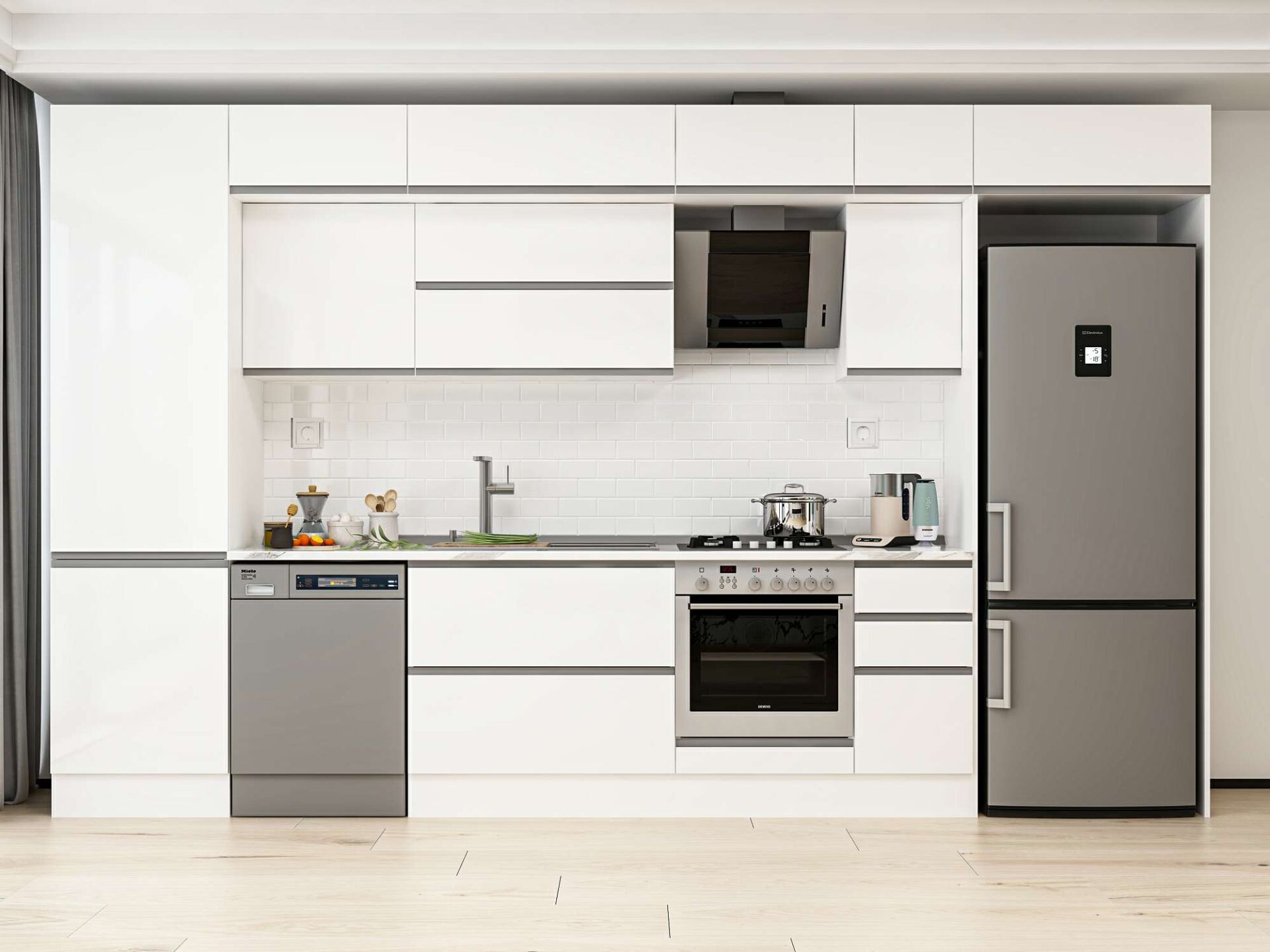 Alvinka 380X240 Cm High Gloss Mutfak Dolabı Mbb-E80B60S40-2