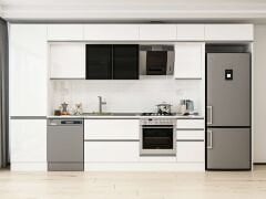 Alvinka 385X240 Cm High Gloss Mutfak Dolabı Mbb-E80B60S45-3 High Gloss | Beyaz - Mdf