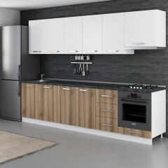 Minar 295 Cm Mutfak Dolabı Beyaz Dore 295-D5