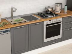 Alvinka 315X210 Cm Klasik Mebran Mutfak Dolabı Mb-E90B45S60-1 Mebran | Antrasit - Suntalam