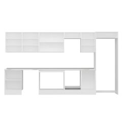 Alvinka 400X222 Cm Klasik Mebran Mutfak Dolabı Mb-E90S60S50-2 Mebran | Kumtaşı - Mdf