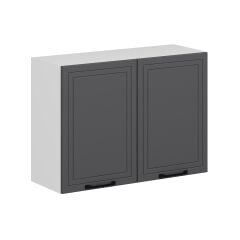 Alvinka Mutfak Modül Mbr_A Üst 2Dk1R 100-H72Cm Dolap Beyaz Antrasit Mdf