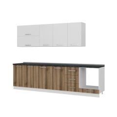 Minar 295 Cm Mutfak Dolabı Beyaz Dore 295-D6