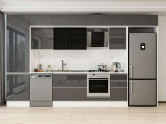 Alvinka 385X240 Cm High Gloss Mutfak Dolabı Mbb-E80B60S45-3 High Gloss | Antrasit - Mdf