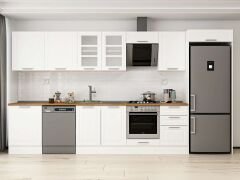 Alvinka 400X222 Cm Klasik Mebran Mutfak Dolabı Mb-E90S60S50-3 Mebran | Beyaz - Suntalam