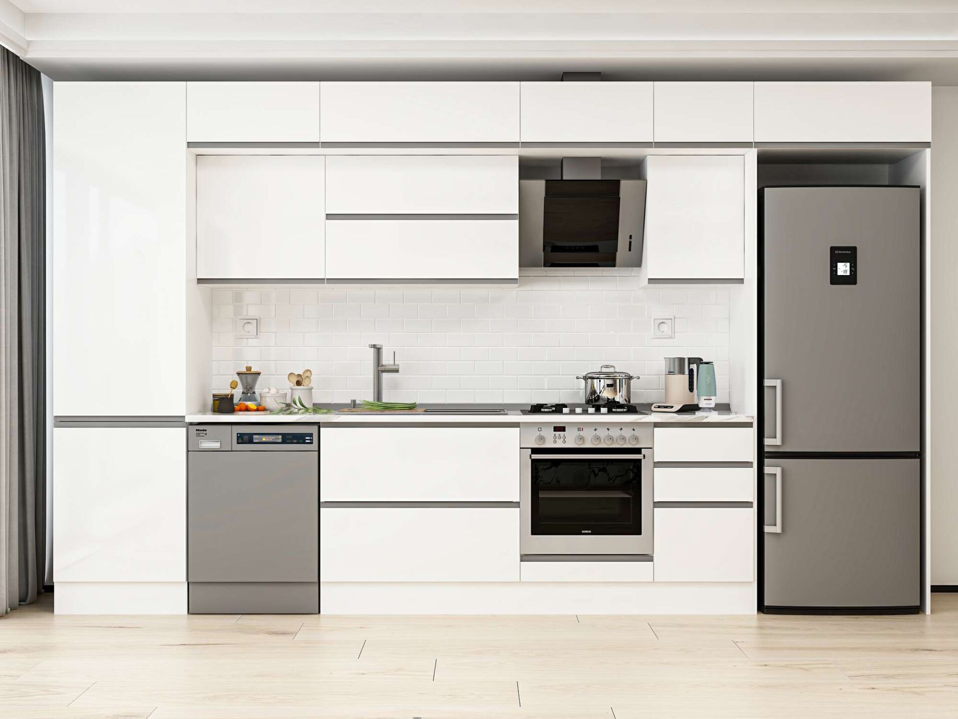 Alvinka 385X240 Cm High Gloss Mutfak Dolabı Mbb-E80B60S45-2