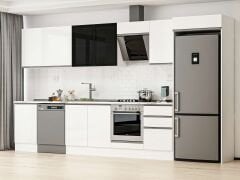 Alvinka 380X222 Cm High Gloss Mutfak Dolabı Mb-E80S50S50-3 High Gloss | Beyaz - Mdf