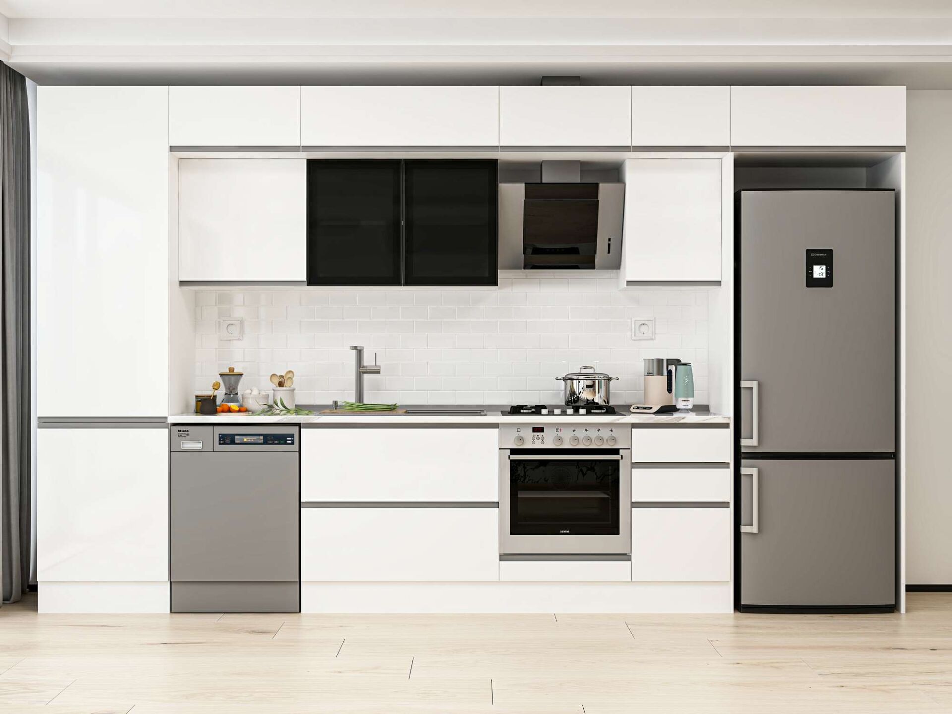 Alvinka 385X240 Cm High Gloss Mutfak Dolabı Mbb-E80B60S45-3