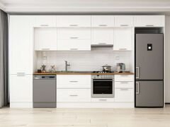 Alvinka 400X240 Cm Klasik Mebran Mutfak Dolabı Beyaz Beyaz Mbb-E90B60S50-1