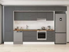 Alvinka 400X240 Cm Klasik Mebran Mutfak Dolabı Beyaz Beyaz Mbb-E90B60S50-1