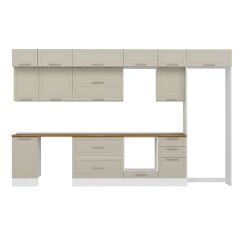 Alvinka 385X240 Cm Klasik Mebran Mutfak Dolabı Mb-E90S45S50-2 Mebran | Kumtaşı - Suntalam