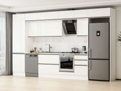 Alvinka 390X240 Cm High Gloss Mutfak Dolabı Mbb-E80B60S50-2 High Gloss | Beyaz - Suntalam