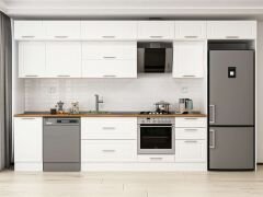 Alvinka 385X240 Cm Klasik Mebran Mutfak Dolabı Beyaz Beyaz Mb-E90S45S50-2 Mebran | Beyaz - Mdf