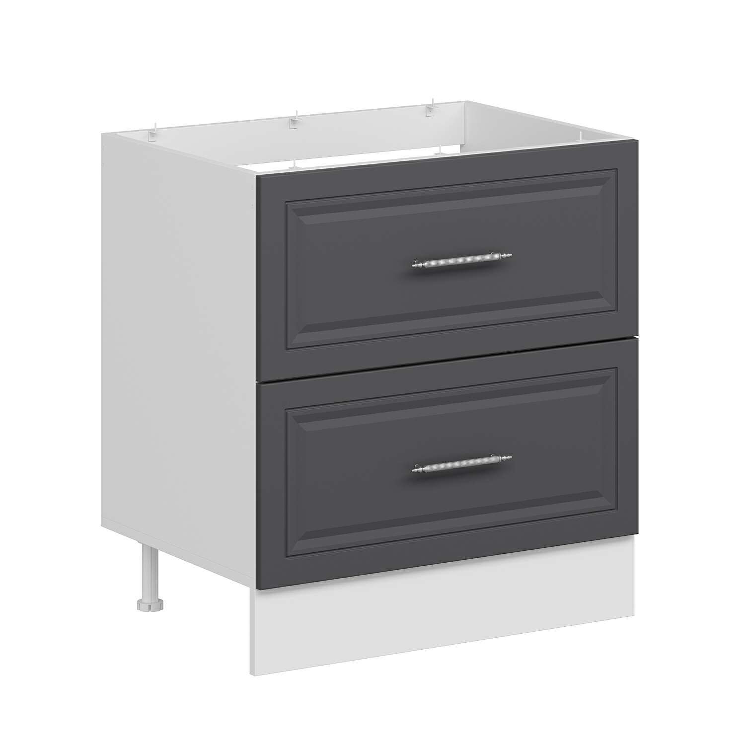 Alvinka Mutfak Modül Mbr_C Alt 2Ç 80Cm Evye Dolap Beyaz Antrasit Mdf