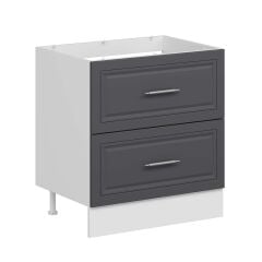 Alvinka Mutfak Modül Mbr_C Alt 2Ç 80Cm Evye Dolap Beyaz Antrasit Mdf