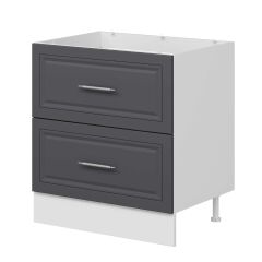 Alvinka Mutfak Modül Mbr_C Alt 2Ç 80Cm Evye Dolap Beyaz Antrasit Mdf