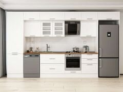 Alvinka 410X240 Cm Klasik Mebran Mutfak Dolabı Beyaz Beyaz Mbb-E90B60S60-3