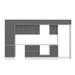 Alvinka 390X240 Cm High Gloss Mutfak Dolabı Mbb-E80B60S50-2 High Gloss | Antrasit - Mdf