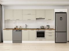 Alvinka 410X222 Cm Klasik Mebran Mutfak Dolabı Mb-E90S60S60-1 Mebran | Kumtaşı - Suntalam