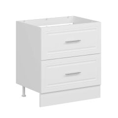 Alvinka Mutfak Modül Mbr_C Alt 2Ç 80Cm Evye Dolap Beyaz Beyaz Mdf