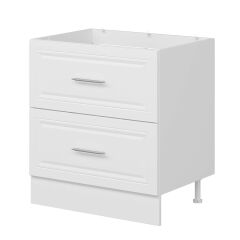 Alvinka Mutfak Modül Mbr_C Alt 2Ç 80Cm Evye Dolap Beyaz Beyaz Mdf