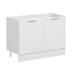 Alvinka Mutfak Modül Mbr_C Alt 2K 120Cm Evye Dolap Beyaz Beyaz