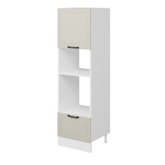 Alvinka Mutfak Modül Mbr_A 60-H210Cm Boy Ank Dolabı Beyaz Kumtaşı Mdf