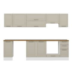 Alvinka 280X210 Cm Klasik Mebran Mutfak Dolabı Beyaz Beyaz M-E80S40S40-1 Mebran | Kumtaşı - Suntalam