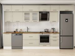 Alvinka 385X240 Cm Klasik Mebran Mutfak Dolabı Beyaz Beyaz Mb-E90S45S50-3 Mebran | Kumtaşı - Suntalam