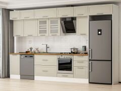 Alvinka 385X240 Cm Klasik Mebran Mutfak Dolabı Beyaz Beyaz Mb-E90S45S50-3 Mebran | Kumtaşı - Suntalam