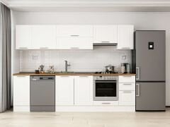 Alvinka 280X210 Cm Klasik Mebran Mutfak Dolabı Beyaz Beyaz M-E80S40S40-1 Mebran | Beyaz - Mdf