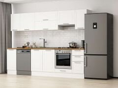 Alvinka 280X210 Cm Klasik Mebran Mutfak Dolabı Beyaz Beyaz M-E80S40S40-1 Mebran | Beyaz - Mdf