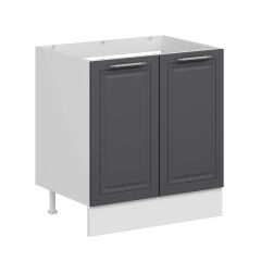 Alvinka Mutfak Modül Mbr_C Alt 2K 80Cm Evye Dolap Beyaz Antrasit