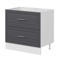 Alvinka Mutfak Modül Mbr_C Alt 2Ç 90Cm Evye Dolap Beyaz Antrasit Mdf