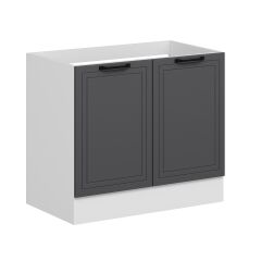 Alvinka Mutfak Modül Mbr_A Alt 2K 100Cm Evye Dolap Beyaz Antrasit