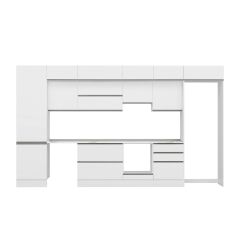 Alvinka 400X240 Cm High Gloss Mutfak Dolabı Mbb-E80B60S60-1 High Gloss | Beyaz - Suntalam